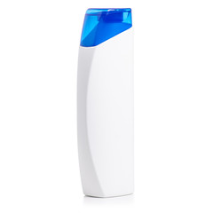 White shampoo bottle on white background isolation