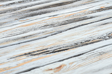 Fototapeta premium Light rustic wood background. Grunge gray wood design. Aged wooden planks backdrop.
