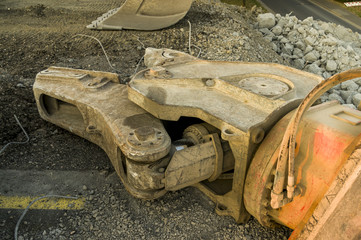 Baustelle Brückenbau Straßenbau Hydraulikhammer Meißel und Abbruchschere für Bagger,...