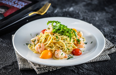 The shrimp pasta