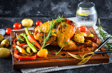 Roast spring chicken