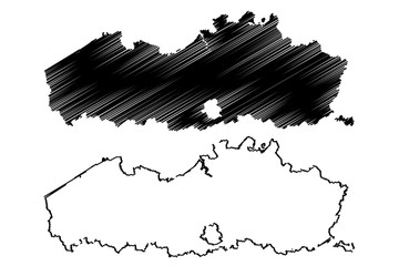 Flanders (Community and region of Belgium, Kingdom of Belgium) map vector illustration, scribble sketch Flanders map