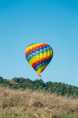 A Hot Air Balloon about to land in Napa Valley, California
