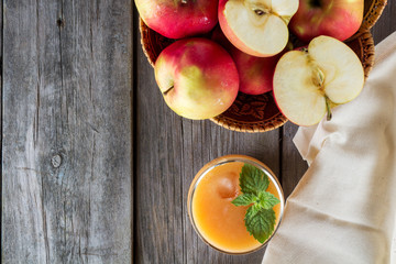 glass of apple smoothie