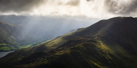 Cadair Idris in Snowdonia National Park, Wales, Uk, just before a storm front came rolling in