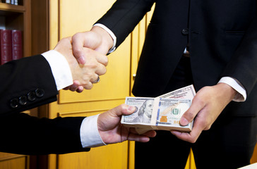 Handshake exchange. Concept Business