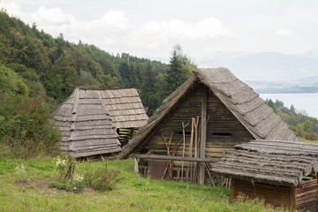 Fototapeta na wymiar traditional wooden huts