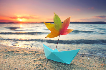 herbstlicher Tagesausklang am Strand