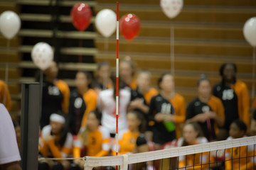 Volleyball net during a game