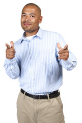 happy man with thumbs up