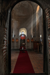 Inside the 9th - 10th century basilica in Uplistsikhe cave town, Shida Kartli, Gori, Georgia