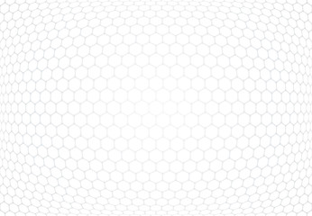 Hexagons pattern. White textured background.