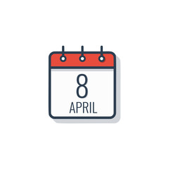 Calendar day icon isolated on white background. Vector illustration.