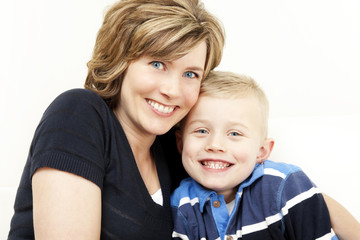 portrait of mother and son