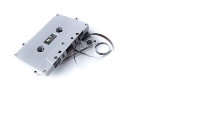vintage cassette tape isolated on white background