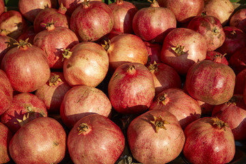 Granatapfel rot frisch gesund süss Ernte Markt