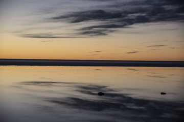 Fototapeta na wymiar Sunset at Salar de Uyuni