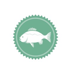 realistic fish emblem logo