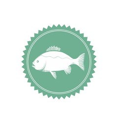 realistic fish emblem logo