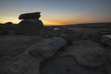 Sunrise at Writing on Stone Provincial Park in Alberta