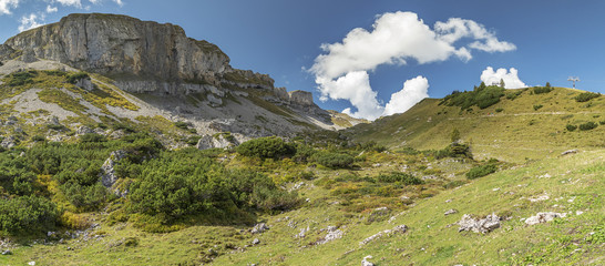 Panoramic View to Hoher Ifen mounain at Autumn / Austria