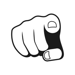 Finger pointing at you - vector icon