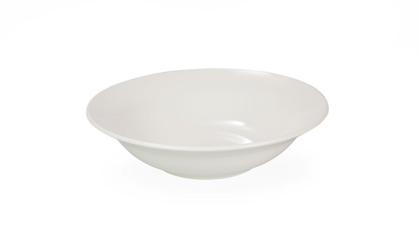 White empty soup plate on white background
