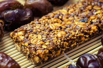Tasty muesli with dates