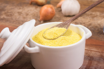 Yellow Manioc Flour in a bowl