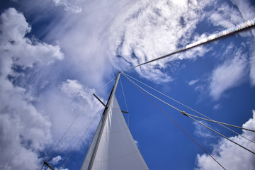 Fototapeta premium sailing the blue sky and clouds