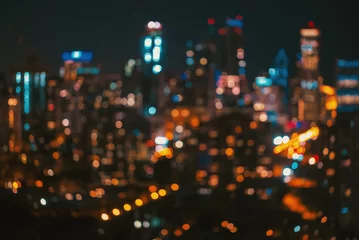 Fotobehang Wazig bokeh Chicago abstracte stadsgezicht skyline & 39 s nachts © Tierney