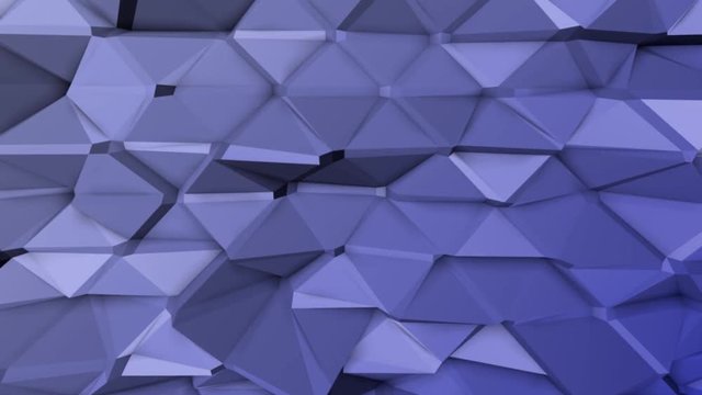 blue abstract animated background. low poly surface is deformed. 3d rendering