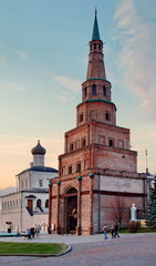 Naklejka premium Kazan Kremlin. Syuyumbike Leaning Tower. Russia