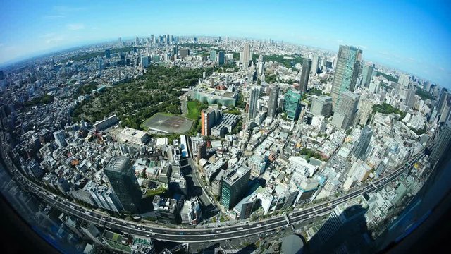 東京風景・タイムラプス・魚眼撮影