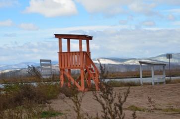 A riverside with viewpoint zoomed