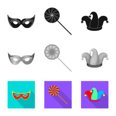 Vector illustration of party and birthday symbol. Set of party and celebration vector icon for stock.