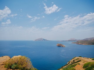 Fototapeta premium Mediterranean Sea from Temple of Poseidon