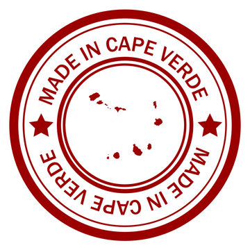 Red stamp with map of Cape Verde