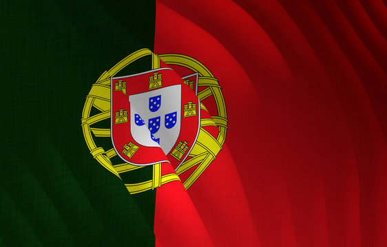 Illustration of a flying Portuguese flag