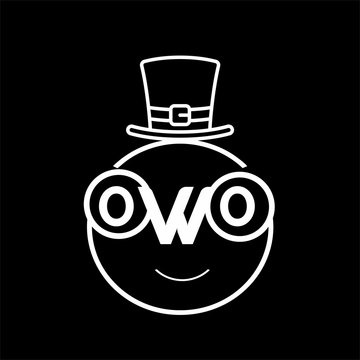 owo initials ice man shape icon and vector logo