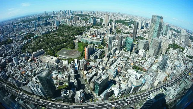 東京風景・タイムラプス・魚眼撮影