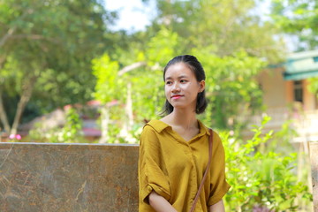 woman traveling to the country side of Vietnam