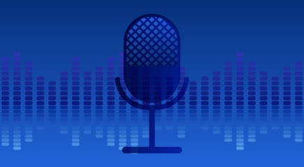 Voice recognition. Microphone. Artificial intelligence. Vector illustration.
