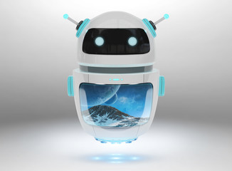 Futuristic digital chatbot 3D rendering
