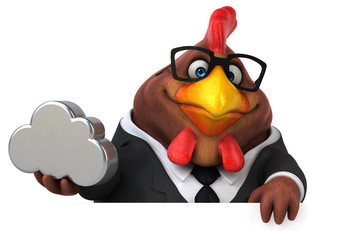 Fun chicken - 3D Illustration