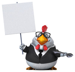 Fun chicken - 3D Illustration