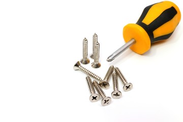 Screw driver and screw for industrial work