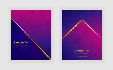 Modern geometric covers with  on the marble texture, fluid elements. Trendy colorful design with lines. Background for banner, poster, flyer, card, placard, party, invite.