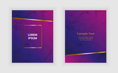 Modern geometric covers with  on the marble texture, fluid elements. Trendy colorful design with lines. Background for banner, poster, flyer, card, placard, party, invite.