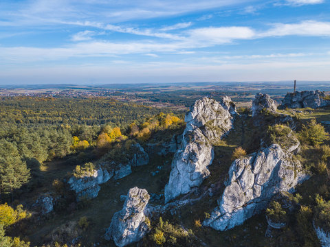 Golden Poland Autumn, mountain Zborow, Poland